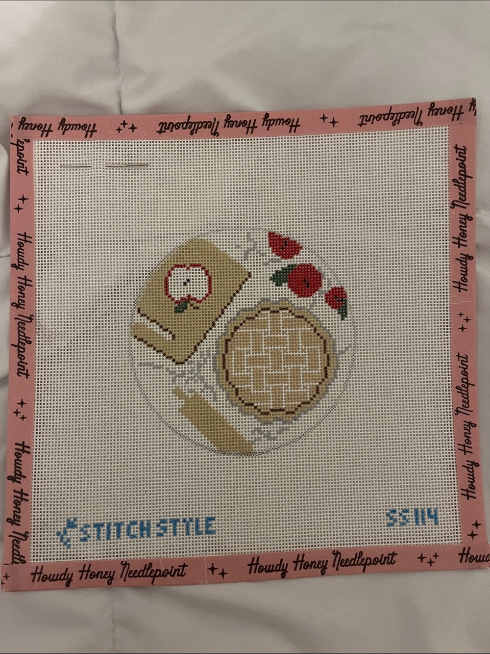 Stitch Style Apple Pie Needlepoint Canvas